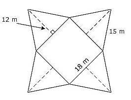 The net of a square pyramid is shown above.

What is the total surface area of the square pyramid