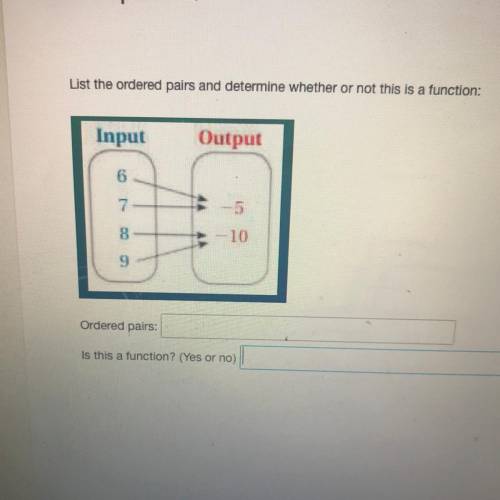 The. Ordered pair? 
Is this a function yes or no?