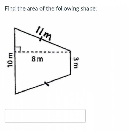 Find the area of the following shape: