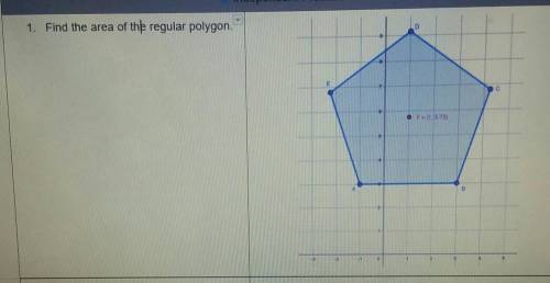 Find the area of the regular polygon.F = (1,5.75)