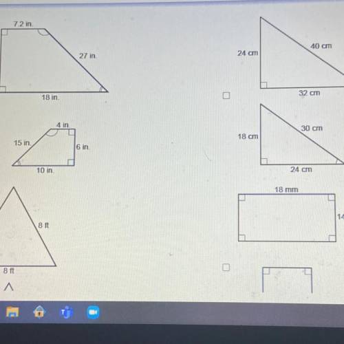 Which pairs of polygons are similar?
Select each correct answer