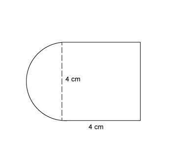 The figure is made up of two shapes, a semicircle and a square.

What is the exact perimeter of th