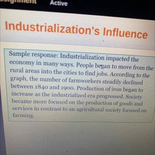 Write a paragraph in which you respond to the

following:
How did industrialization impact the nin