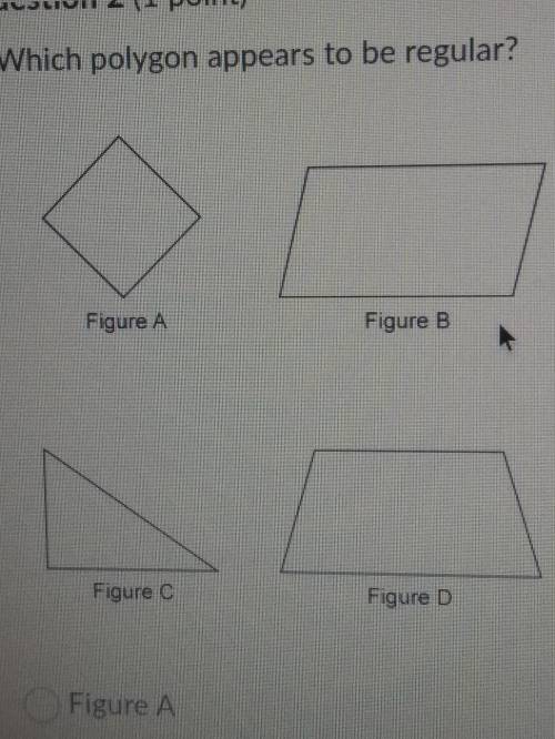 What polygon appears to be regular? Figure A
Figure B
Figure C
Figure D