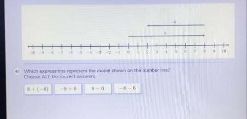 PLEASE HELP ASAP !

which expression represents the model shown on the number line ? choose ALL th