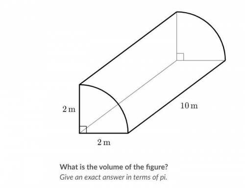 HURRY PLEASE

Each base in this right prism-like figure is a quarter of a circle with a radius of