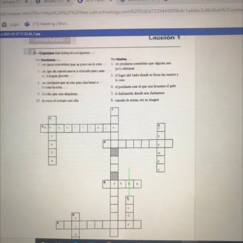 Spanish crossword
Please only need questions 1 and 5 and 9.
