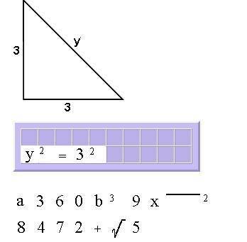 100 points

The triangle shown is a right triangle. Create the equation to be used to find the mis