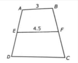 Trapezoid ABFE is similar to trapezoid EFCD. What is the length of DC? is the question, please he