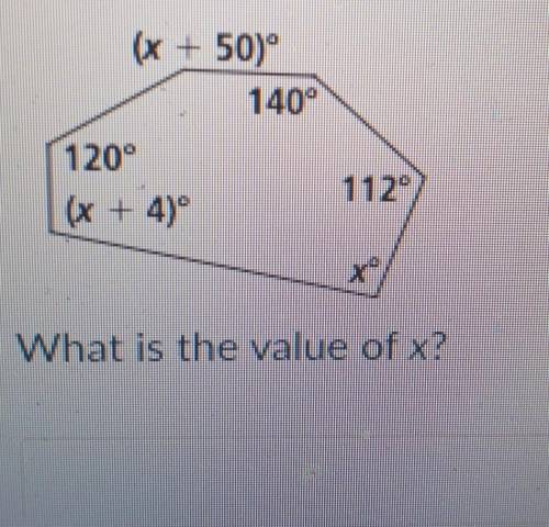 (x + 50° 140° 120° 112 (+40° xº What is the value of x?