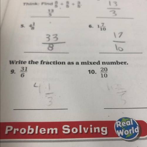 Write the fraction as a mixed number homework