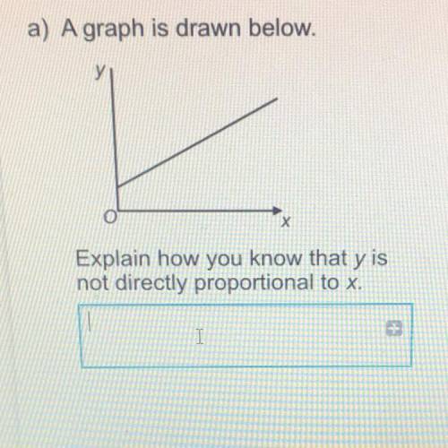 HELP ME ASAP PLEASE a) A graph is drawn below.

у
Explain how you know that y is
not directly prop