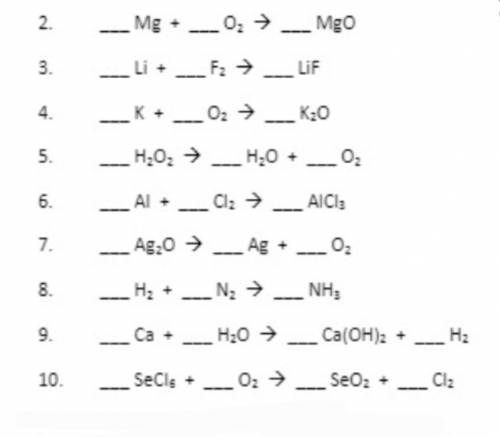 Hello can someone plssss help me with this question! ( About Balancing Chemical Equations Worksheet