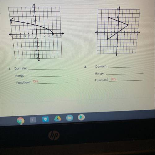 Could someone help with the domain and range of these 2 graphs?