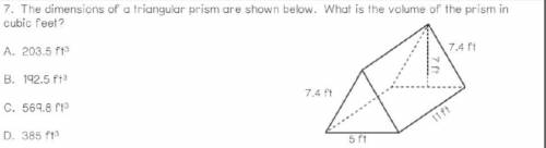 Please help! giving what is the volume of the prism in cubic feet?