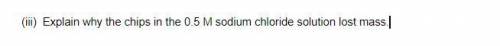 Explain why the chips in the 0.5 M sodium chloride solution lost mass.