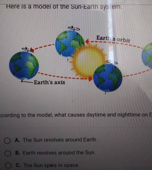 Here is a model of the Sun-Earth system Earth's orbit Earth's axis According to the model, what cau