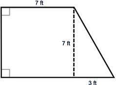 A doghouse is to be built in the shape of a right trapezoid, as shown below. What is the area of th