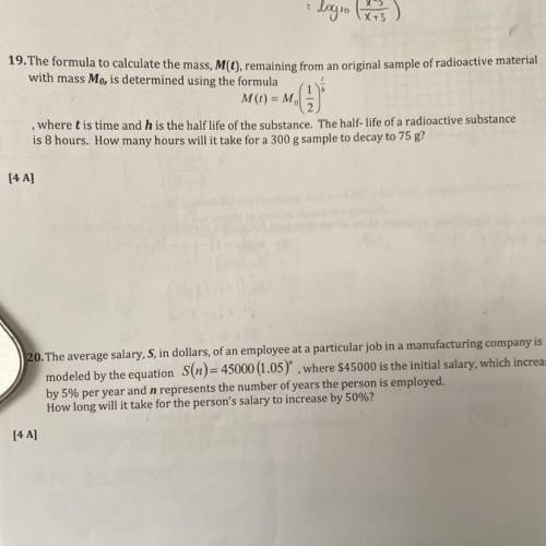 I need a solution for question 19 please!!