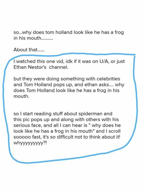 So....why does tom holland look like he has a frog in his mouth...

About that! ( look at pic it t