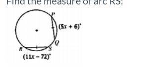 Find the measure of arc RS: