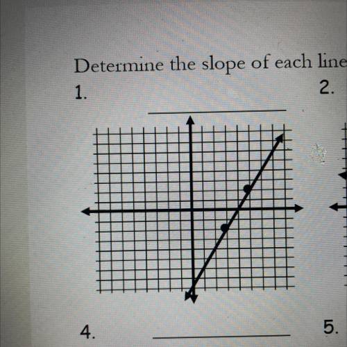 Determine the slope of the line . If you hurry I will mark brainliest