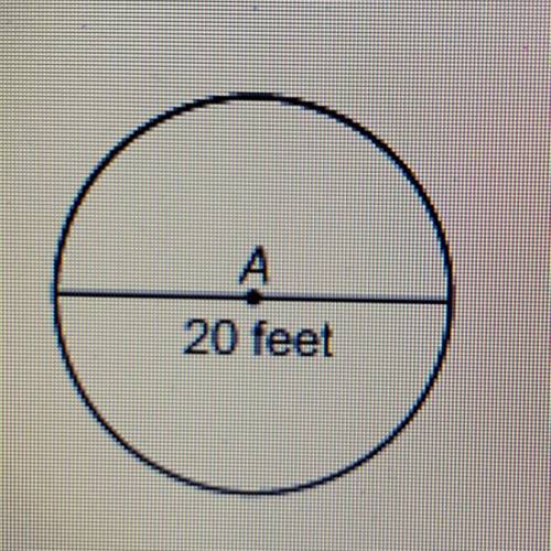 What is the exact circumference of the circle?
0 107 ft
O
207 ft
O 407 ft
607 ft