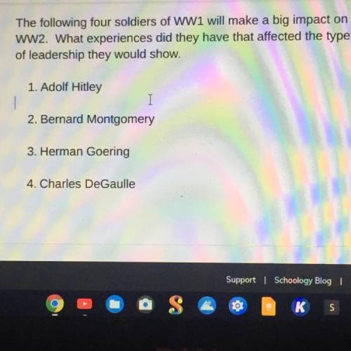The following four soldiers of WW1 will make a big impact on

WW2. What experiences did they have