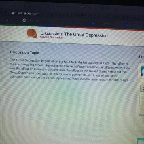 Discussion 
The Great Depression Questions