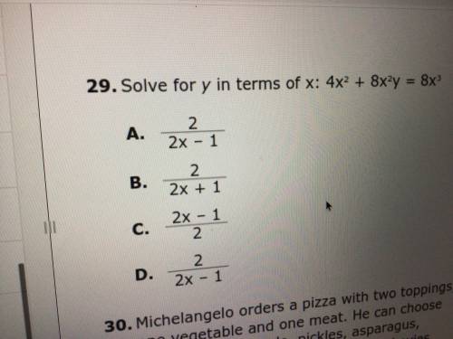 Solve for y in terms of ......