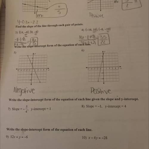 I need help on 7, 8, 9, and 10 and can someone tell me if i did the ones at the top right?