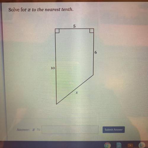 HELP ME PLS!!!
Solve for x to the nearest tenth.