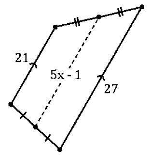 The quadrilateral is a trapezoid. What is the value of x?

4
5
48
25