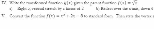SOMEONE PLS HELP ME ASAP I NEED HELP WILL MARK BRAINLIEST

Do IV a and b pls. 
Also it would be ni