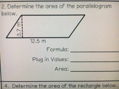 GIVING BRAINLEIST Determine the area of the Parallelogram.
PIC IS BELOW!