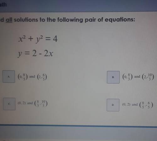 Find all solutions to the following pair of equations:
