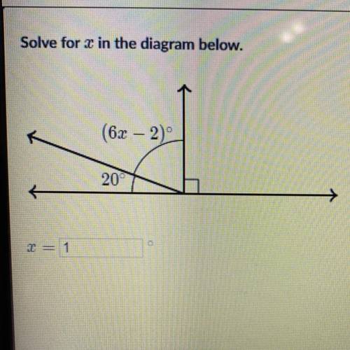 Please helppp. Solve for x in the diagram below