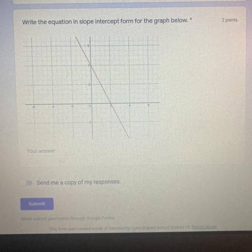 Write the equation in slope intercept form from the graph (picture) 
Please and thank you