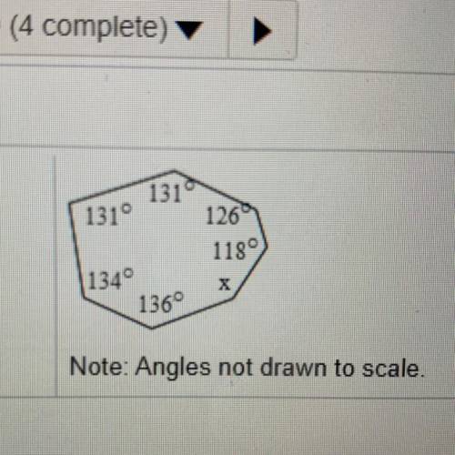 Find the measure of angle x in the figure.
