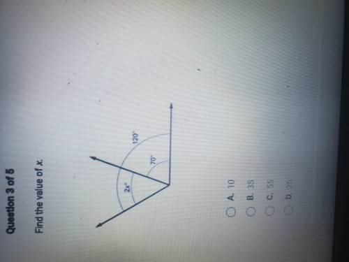 Find the value of X angle with 2x 120 and 70 see picture.
