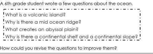 Can someone halp meh with this about revising questions on the ocean thanks.

BTW u don't have to