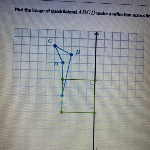 Plot the image of quadrilateral ABCD under a reflection across line l.
