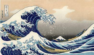 HELPPP

Look at the painting The Great Wave by Katsushika Hokusai. 
Which excerpt from the poem T