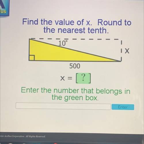 Find The value of X. Round to the nearest 10th￼