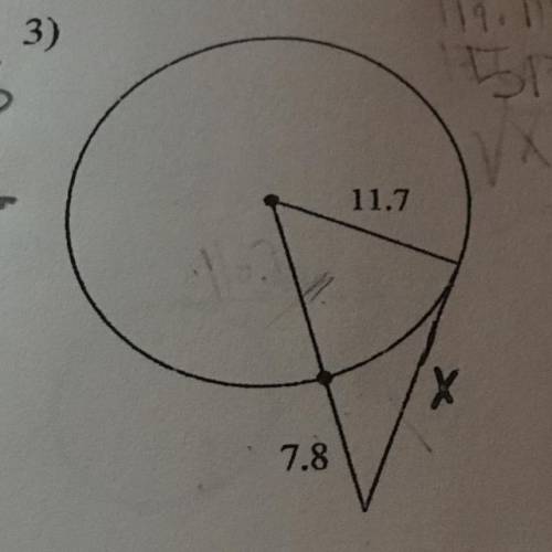 Find the segment length indicated. Assume that lines which appear to be tangent are tangent