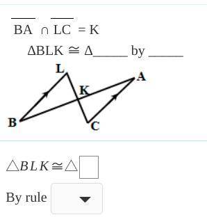 Write by what rule you know the triangles are congruent, or write CNBD for Cannot be determined.
