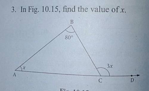 In fig 10.15 find the value of x