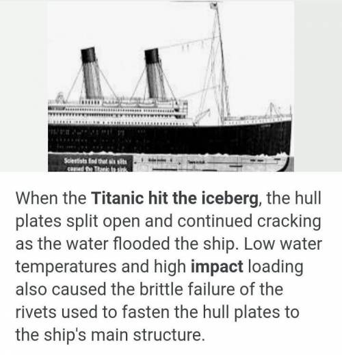 Effects of the Totanic hitting the iceberg​