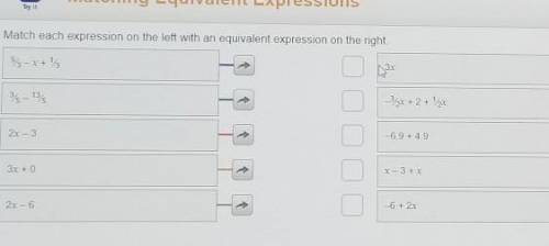 Match each expression on the left with an equivalent expression on the right 5/3-x+ / 3x 3/ 513/ 3/