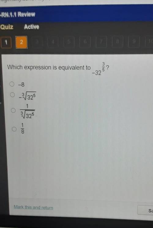 Which expression is equivalent to third- 32^3/5